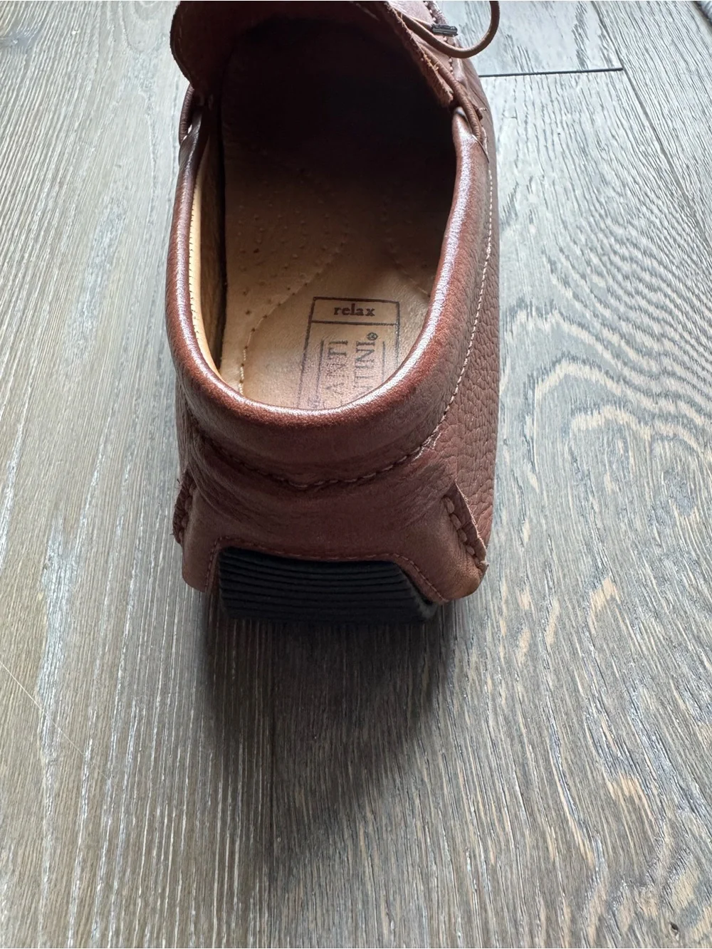 Mercanti Fiorentini Brown Leather Driving Moccasins with Lace Tie (Size 9M)